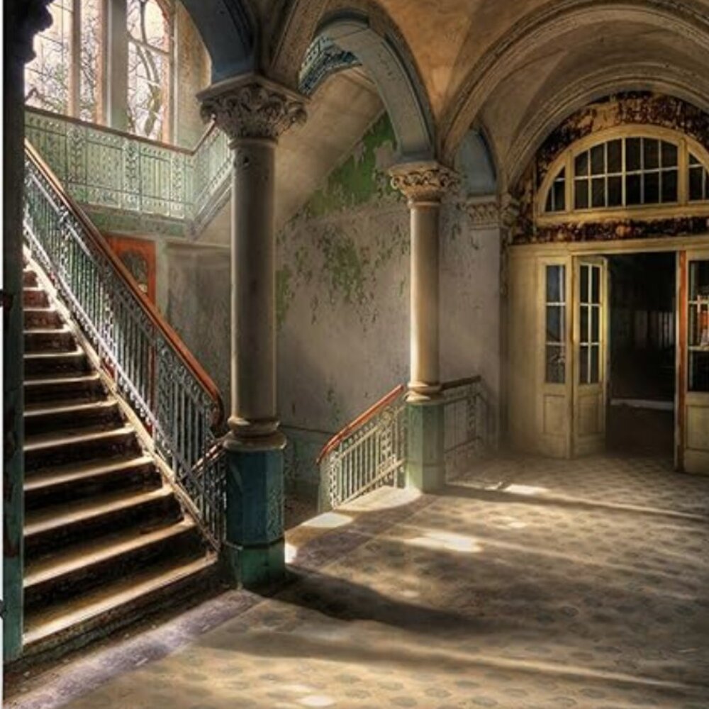 Kate 5x7ft Microfiber Photography Backdrop Castle Indoor Vintage Stairs Gothic